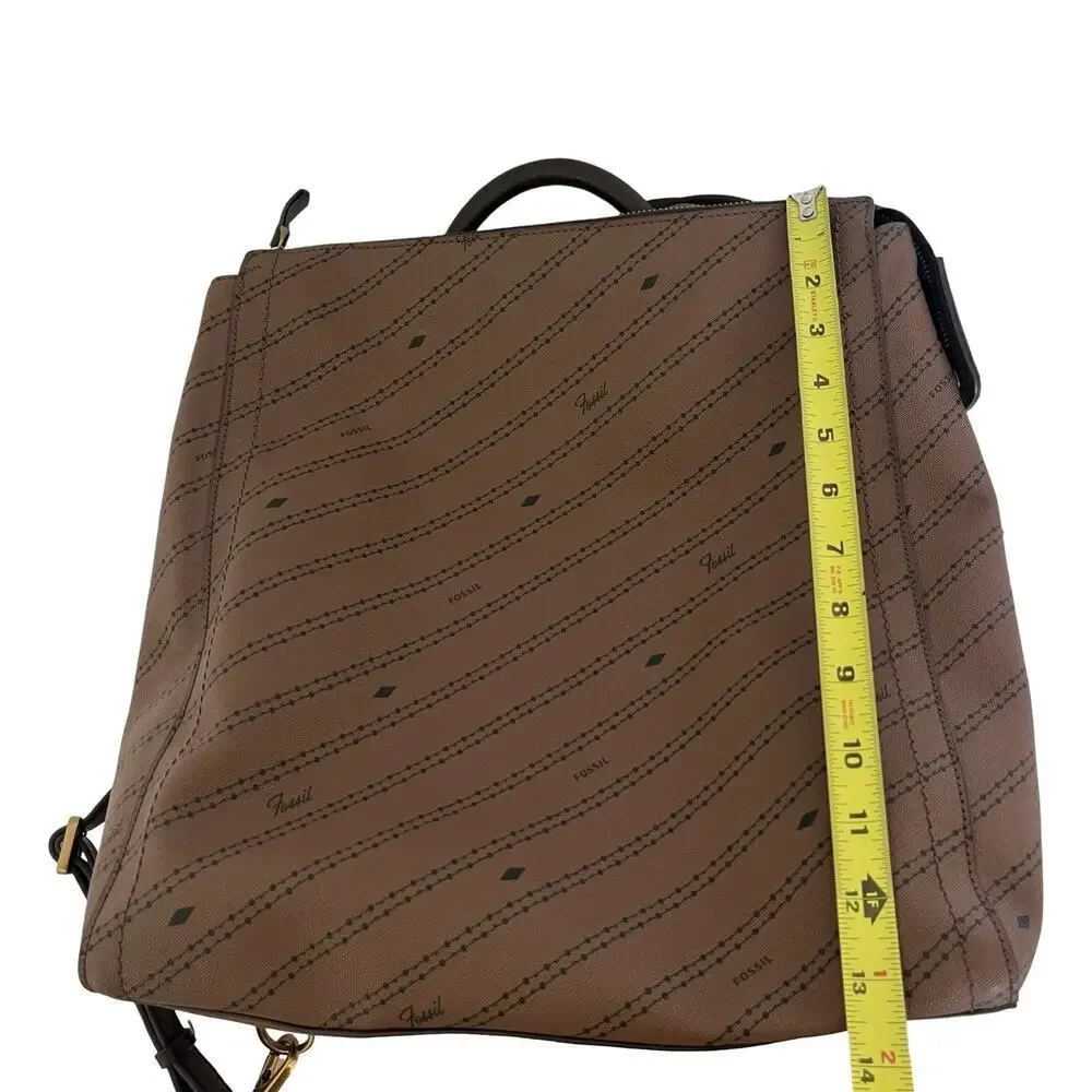 Fossil Parker Faux Leather Convertible Backpack‎ Purse Handbag in Brown